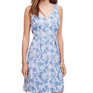 Anthropologie Moulinette Soeurs Willow Lake Blue Floral Brocade Dress Size 8